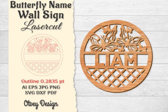 Download Butterfly Name Wall Art Sign - Premium Resources