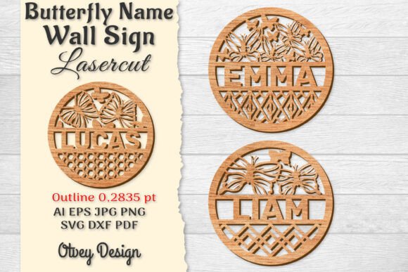 Download Butterfly Name Wall Art Sign BUNDLES - Premium Resources