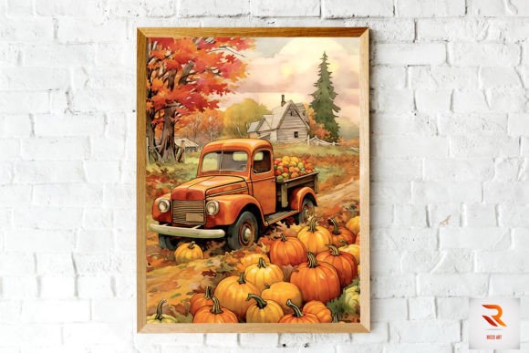 Download Beautiful Pumpkin Truck Autumn Wall Art - Premium Bundle