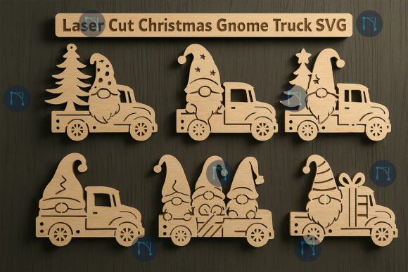 Download Laser Cut Christmas Gnome Truck SVG Set - Premium Resources