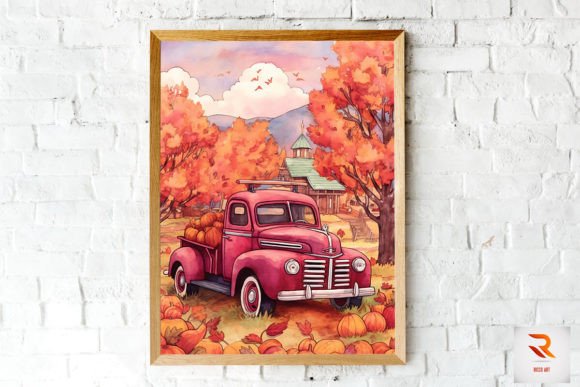 Download Beautiful Pumpkin Truck Autumn Wall Art - Premium Bundle