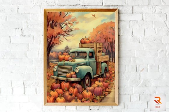 Download Beautiful Pumpkin Truck Autumn Wall Art - Premium Bundle