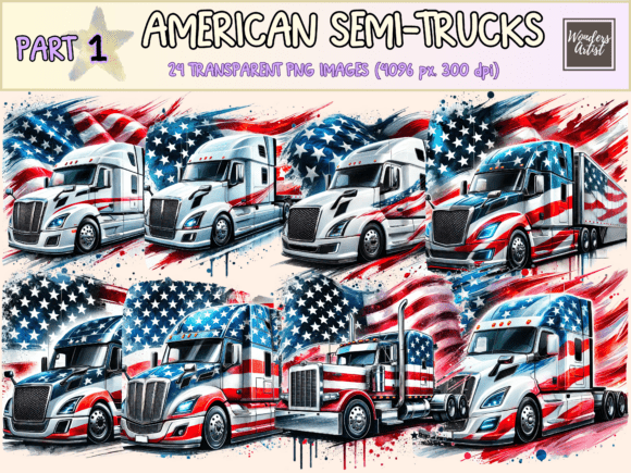 Download American Semi-Trucks Clipart - Premium Resources