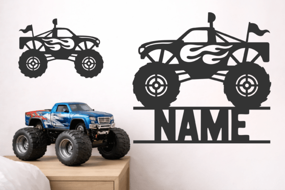 Download Monster Truck Svg Round Sign Laser Cut - Premium Resources